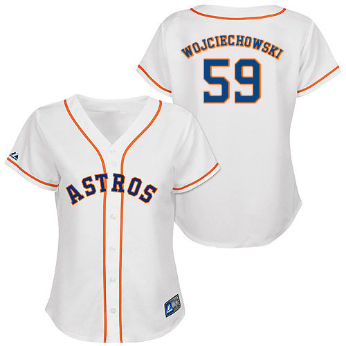 Asher Wojciechowski #59 mlb Jersey-Houston Astros Women's Authentic Home White Cool Base Baseball Jersey
